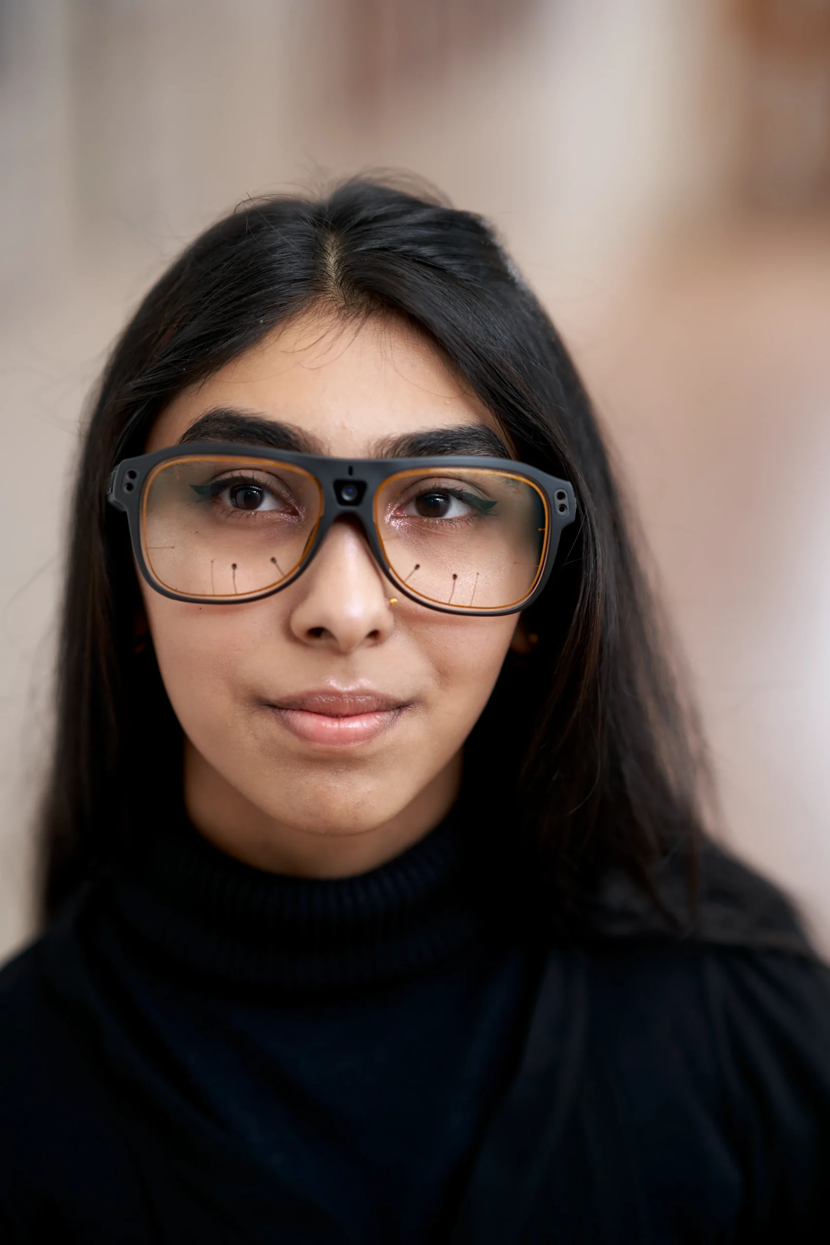 Cybersecurity BSc Career Prospects - woman looking focused while wearing smart glasses