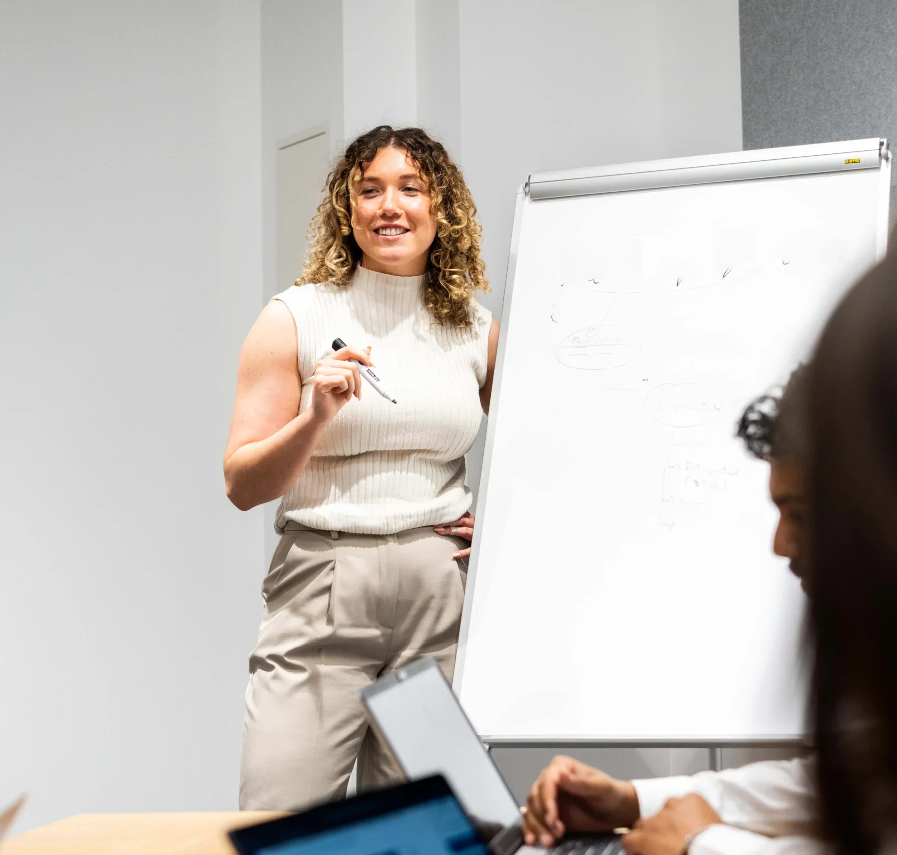 Doctor of Business Administration Career Prospects - woman giving prestation at business meeting