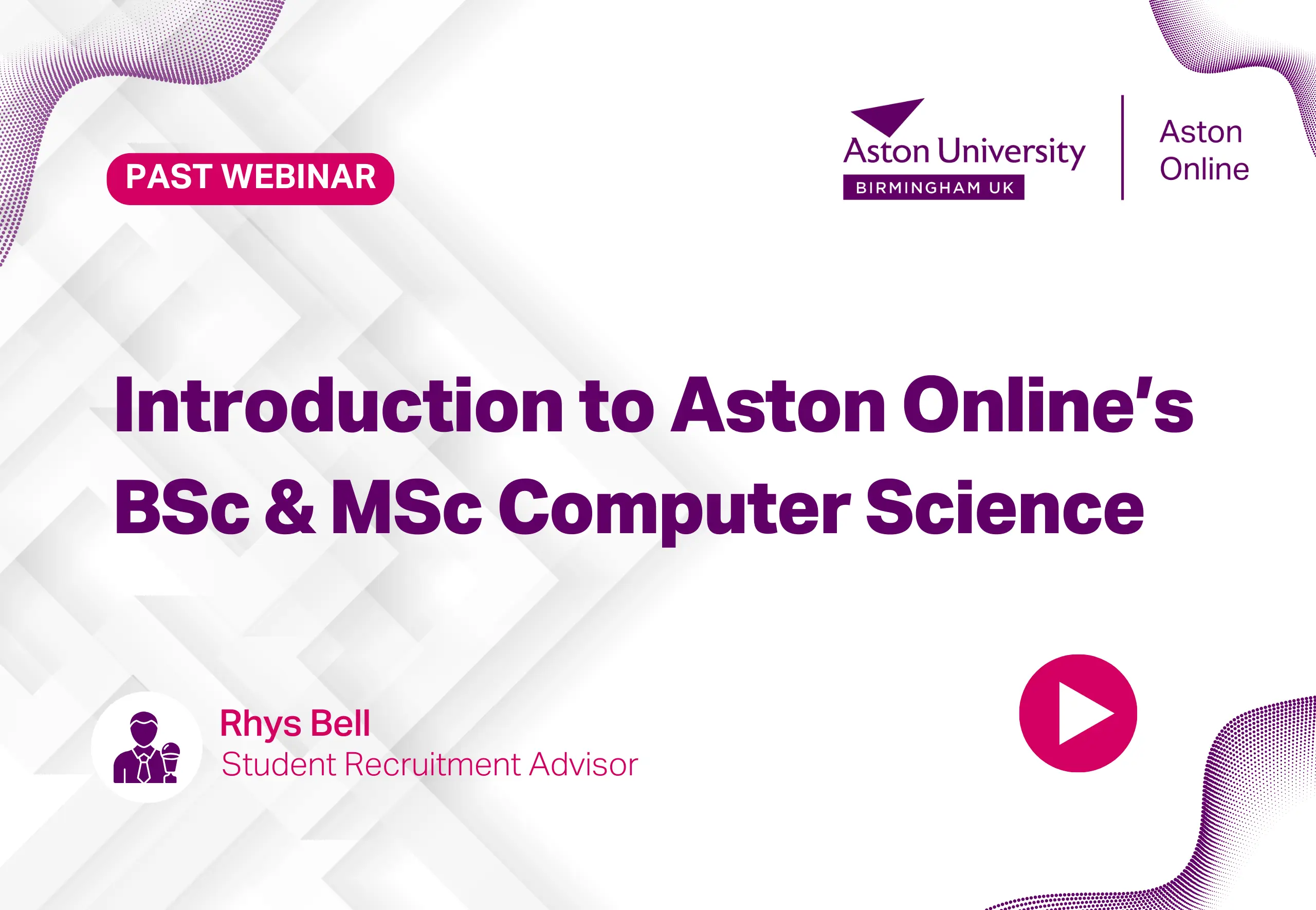 BSc MSc Computer Science webinar