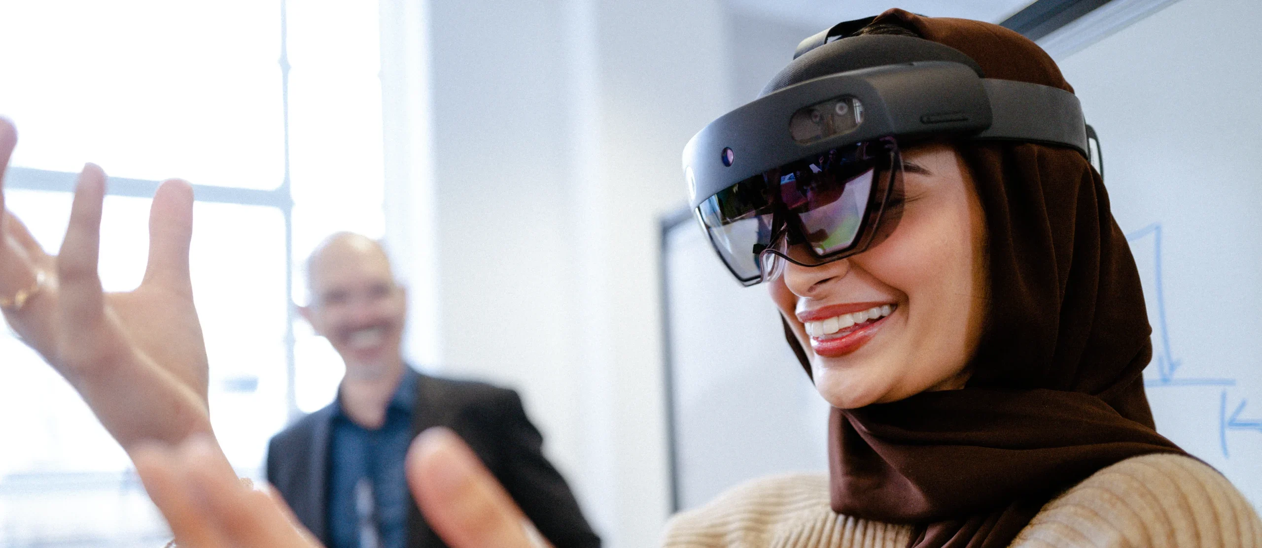 Computer Science MSc Aston Online - woman wearing virtual reality headset
