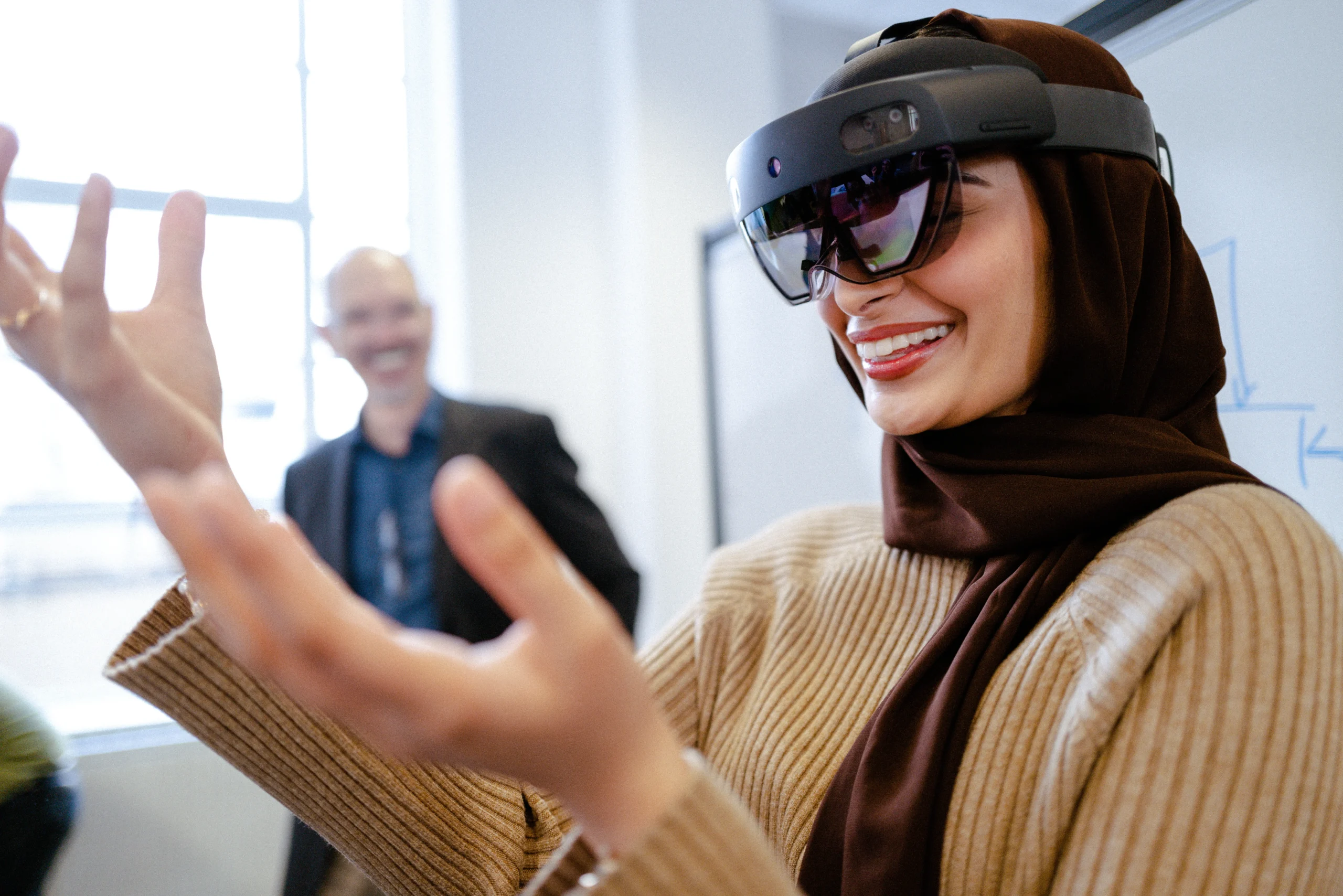 Computer Science MSc Aston Online - woman wearing virtual reality headset