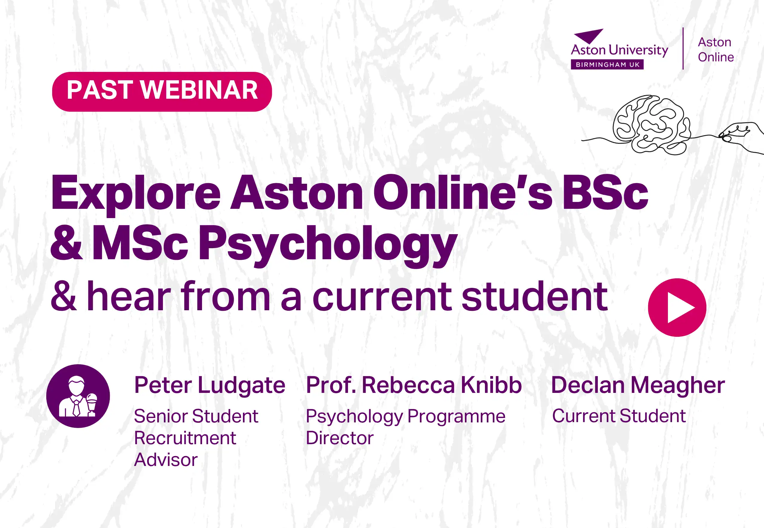 Aston Online Psychology webinar - Explore Aston Online's BSc and MSc Psychology thumbnail