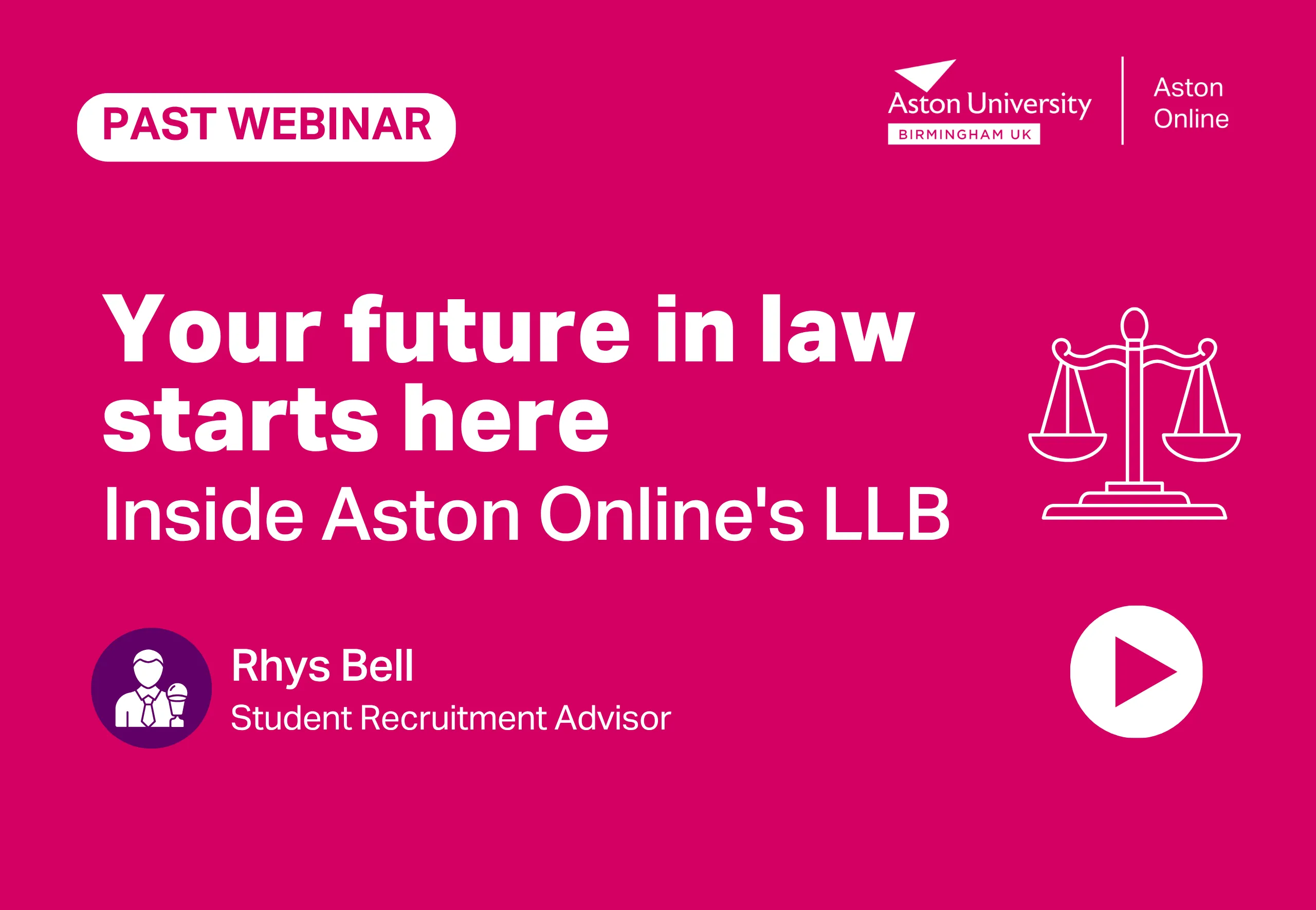 Your future in law starts here Inside Aston's Online LLB thumbnail webinar