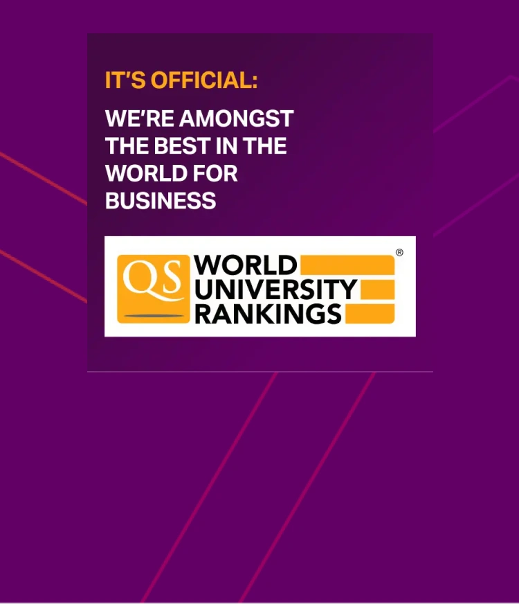 Business Courses & Degrees Online - Aston University Online - best in the world for business graphic with QS World University Rankings logo